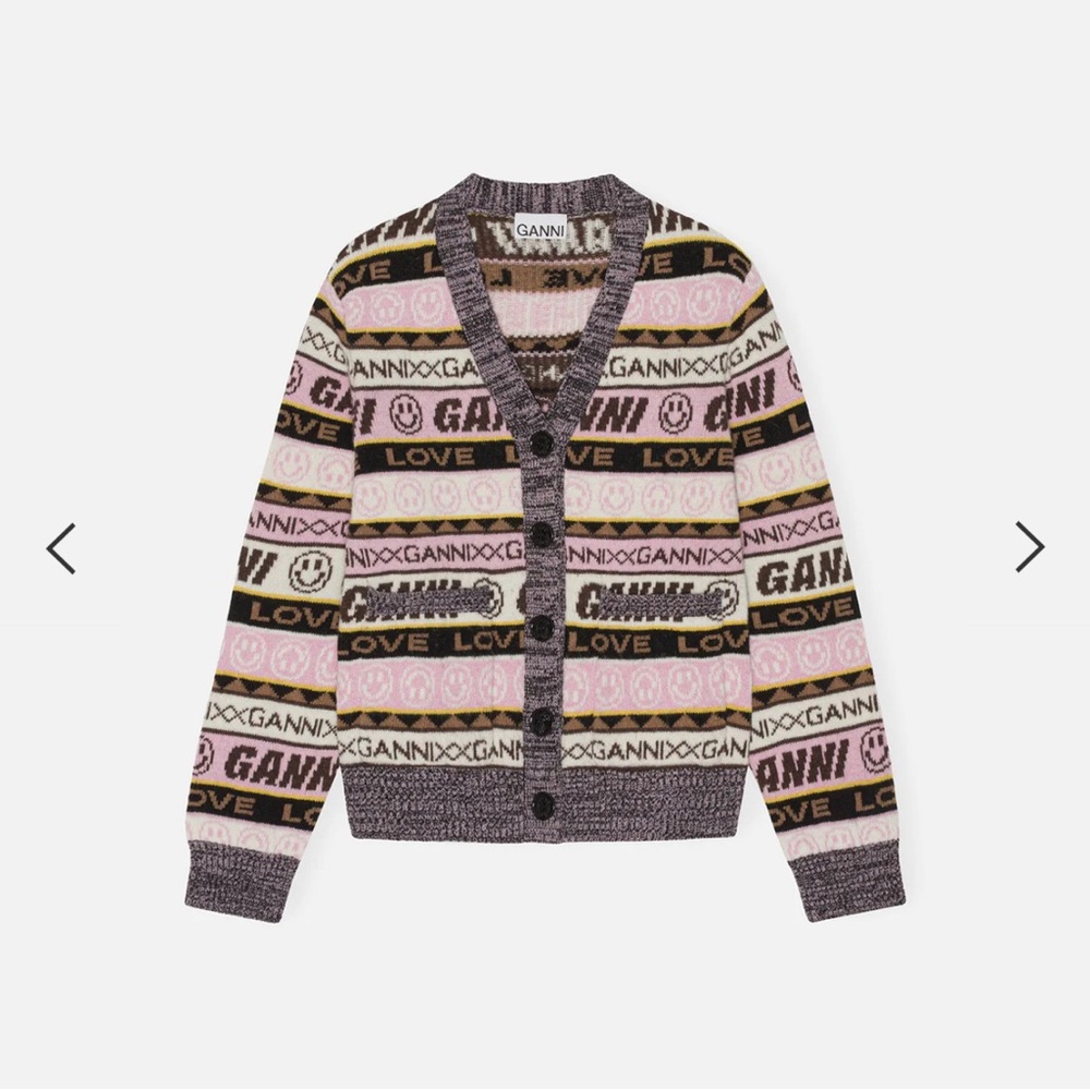 GANNI Graphic Knit Cardigan